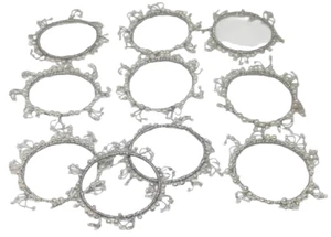 Beads Pearls Candle Rings Wreaths Wire Silver White Wedding Party Decor Lot 10 - Picture 1 of 6
