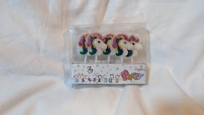 Juego de 5 velas de cumpleaños unicornio Foto 1 de 2