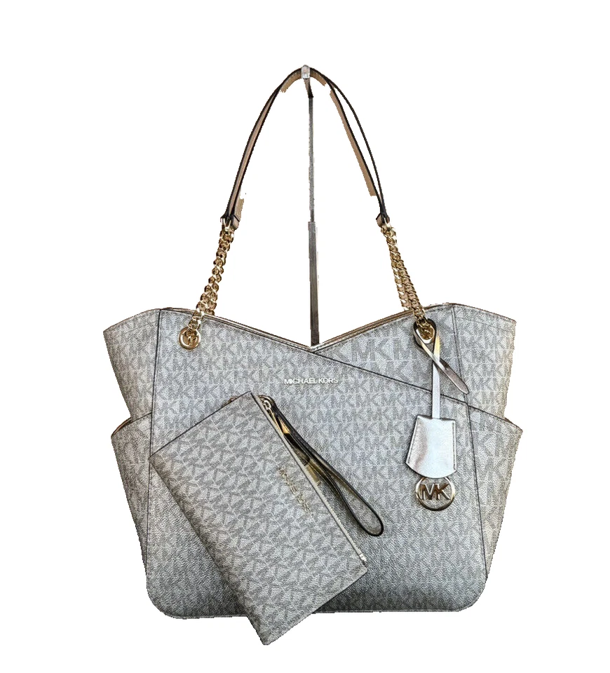 Michael Kors Jet Set Travel Large Chain Shoulder Tote - Pale Gold