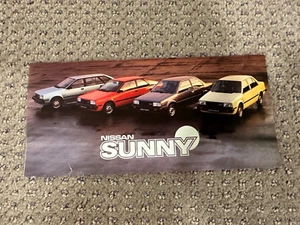 Rare vintage Nissan Sunny small fold-out glossy sales leaflet - May 1982 - Picture 1 of 5
