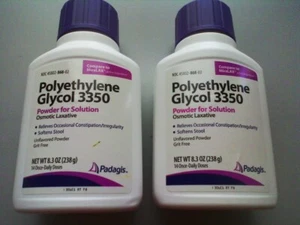 2 LOT Polyethylene Glycol 3350 Powder Osmotic Laxative 8.3ozEach COMPARE MIRALAX - Picture 1 of 2