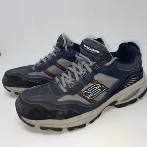 Zapatos deportivos Skechers de espuma viscoelástica de ajuste ancho para hombre talla 11,5 azul marino gris LEER - Imagen 1 de 15