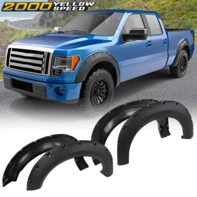 [4PCS] FIT FOR 2009-2014 FORD F150 POCKET-RIVETED STYLESIDE WHEEL FENDER FLARES - Image 1 of 4