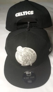 🔥Ultra Game Mens Boston Celtics Snapback Hat Cap Black & White One Size 🔥 - Picture 1 of 17