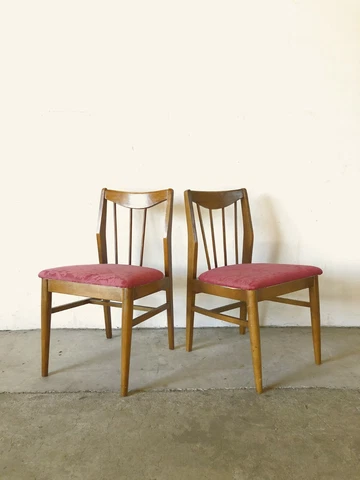 Mid Century Modern Pair of Walnut Side Chairs Cover