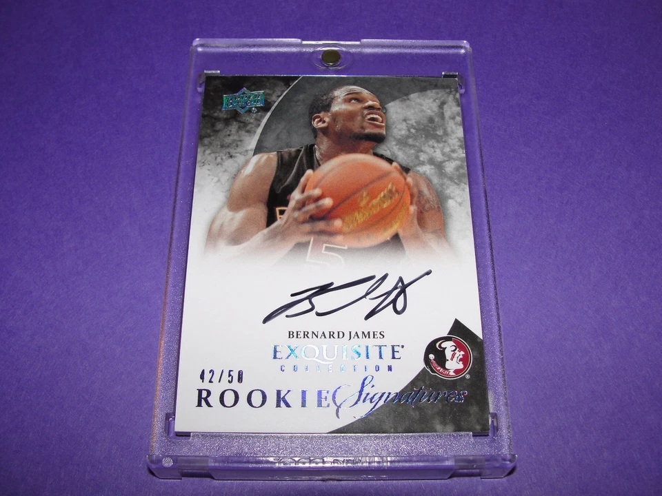 2012-13 Exquisite BERNARD JAMES #71 On Card Autograph Silver RC/50 Florida State - Image 1 of 2