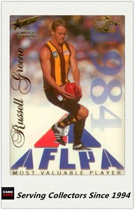 1995 Select AFL Sensation Most Valueable Player Card No.3 Russell Greene (1984)