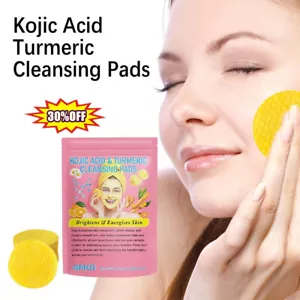 Turmeric Kojic Acid Pads Turmeric&Kojic Cleansing Pads Facial Sponges Exfoliate - Picture 1 of 18