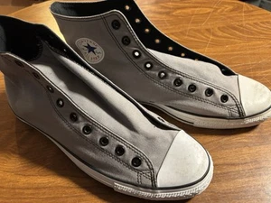 CONVERSE CHUCK TAYLOR ALL STARS HI LEATHER GRAY/WHITE Size 15 Men’s 135528C - Picture 1 of 9