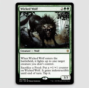 Wicked Wolf - ELD #181 Rare - NM / Mint Throne of Eldraine Single - Picture 1 of 2