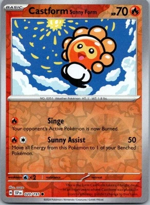 Castform Sunny Form Common SV08: Surging Sparks 020/191 NM - Image 1 of 2