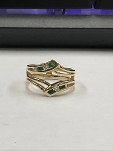 Ring Größe 6,75 Diamant & Smaragd 6,1 g 14 Karat Gelbgold 228651 - Bild 1 von 11