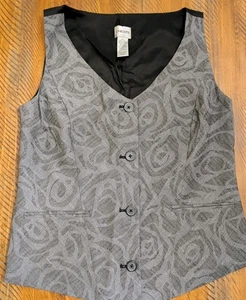 Chicos Weste grau/schwarz tailliert Damen Größe 0 XS/SM ärmellos Knopfleiste  - Bild 1 von 7