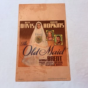 1939 The Old Maid Original 14x22 Window Movie Poster Bette Davis Miriam Hopkins - Picture 1 of 6