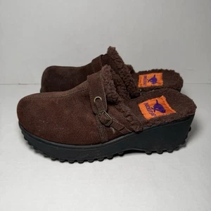 Vintage 90er Rocket Dog braune Wildleder Lammfell Clog klobige Plateau Grunge Schuhe 7,5 - Bild 1 von 8