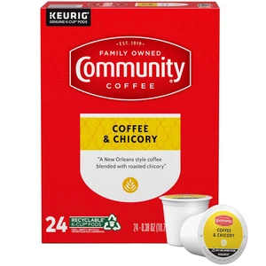 & Chicory 24 Count Coffee Pods, Medium-Dark Roast, Compatible with Keurig 2.0 K- - Picture 1 of 12