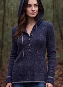 Patagonia Ranchito Hoodie Pullover Gr. S Bella Swan Y2K Wolle Strick Henley Pulli - Bild 1 von 9