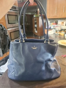 Kate Spade Classic Phoebe Commuter Tote Nylon Stripes Inside Exc Cond W Dust Bag - Picture 1 of 15