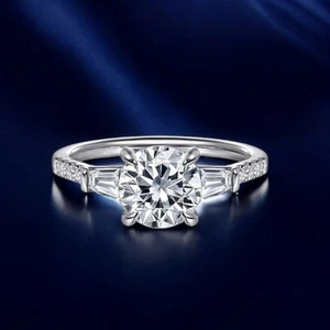Engagement Ring Lab Grown 18k White Gold Diamond Round Cut 2 Carat IGI - Picture 1 of 13