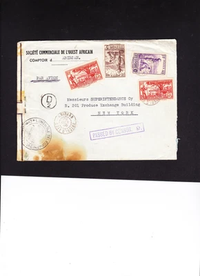 SELLOS KAPPYS COSTA MARFIL 1940 CUBIERTA CORREO AÉREO CENSURADO A ESTADOS UNIDOS J63 Foto 1 de 2