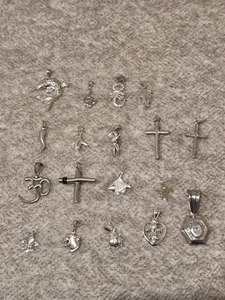 925 Sterling Silber Anhänger Charm Konvolut 18 alle verschiedene Schmuckstücke - Bild 1 von 8