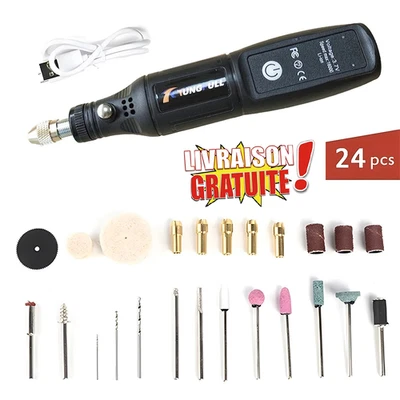 24pcs Wireless Rotary Tool Kit Mini Drill Polishing Cutting Drilling - Image 1 of 4
