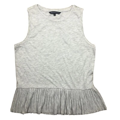 French Connection Womens Top Sz S Grey Peplum Tank EUC Z1 - image 1 of 4