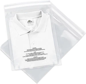 100 STCK. 10""x13"" Polyetüten mit Erstickungswarnshirt Bekleidung klar Poly 1,5 ml - Bild 1 von 5