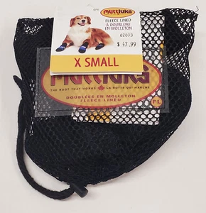 MUTTLUKS Extra Small Mini Fleece Lined Dog Booties Boots Black NEW TAG Shoes - Picture 1 of 5