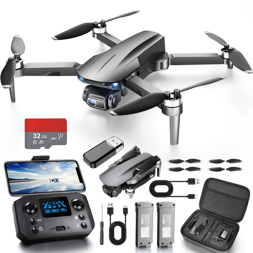 HHD Drones with Camera 4k 3800ft 5G GPS Transmission 2X25min Flight Time 2 Batteries