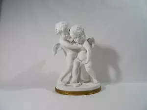 SEVRES FALCONET BISCUIT STATUE LES AMOURS EROS ANTEROS FIGHTING FOR A HEART - Picture 1 of 12
