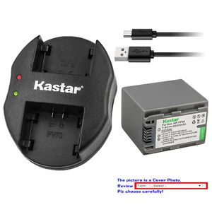 Kastar Battery Oval USB Charger for Sony NP-FP90 NP-FP91 & Sony DCR-HC96 DCRHC96 - Picture 1 of 11