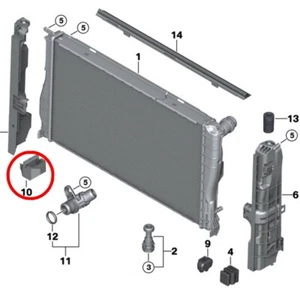 Soporte enfriador de montaje inferior para radiador BMW E81 E82 E84 E90 # 17117591647 - Imagen 1 de 5