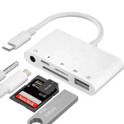 5 in 1 Typ C USB OTG Adapter SD/TF Kartenleser für Samsung Android Handy - Bild 1 von 4