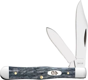 CASE XX 58419 SMALL SWELL CENTER JACK KNIFE CARBON STEEL POCKET WORN GRAY BONE - Picture 1 of 4