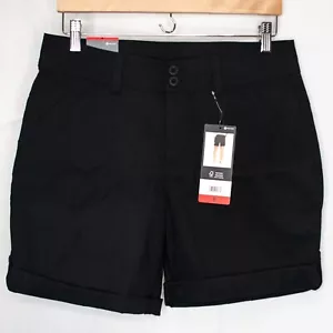 NEW Eddie Bauer Convertible Bermuda Shorts Womens 8 Black UPF 50 Nylon O03X - Picture 1 of 6