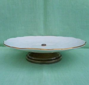 Vintage Aynsley Golden Crocus bone china pedestal cake stand - 26 cm (10") di'r - Picture 1 of 5
