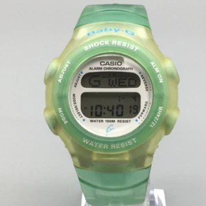 Casio Baby G Watch Women 40mm Green Clear 1564 BG-142 Alarm Chrono New Battery - Picture 1 of 14