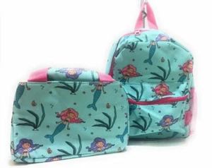 EverModa Meerjungfrau Mini Rucksack Brotdose Vorschule Mädchen lil Geldbörse Set blau rosa - Bild 1 von 2