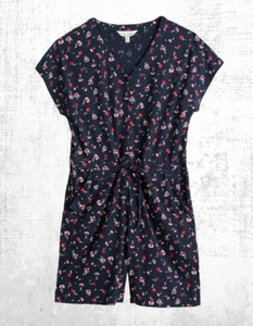 Ex Seasalt Women’s Short Sleeve Jersey Playsuit in Martime Ditsy (A Bit Defect) - Picture 1 of 11