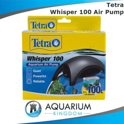 Tetra Whisper 100 Aquarium Air Pump 100L -Fish Tank Single Outlet Oxygen Aerator - image 1 of 4
