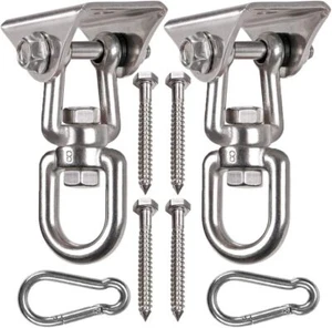 2 Pack Heavy Duty 360° Swivel Swing Hanger, Stainless Steel Swing Hook for Ce... - Picture 1 of 3