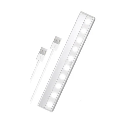LED Closet Light 10 LEDs Dimmer USB Rechargeable Light Bar for Wardrobe Kitchen - Image 1 of 4
