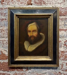 Autorretrato de un artista renacentista - pintura al óleo del siglo XVIII - Imagen 1 de 6