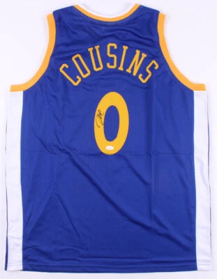 Camiseta azul firmada por DeMarcus Cousins Golden State Warriors "The Bay" (certificado de autenticidad JSA)  Foto 1 de 4