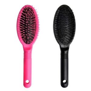 Fusion Loop Hair Brush For Extensions Silicone Micro Rings Nano Beads Pink Black