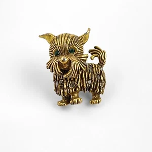 Vintage Scotty Brosche goldfarben Kristall Strass  - Bild 1 von 8