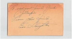 ENOS SLAUGHTER Signed Vintage Index Card 1950s Cardinals & Yankees HOF Auto.  B1 - Picture 1 of 2
