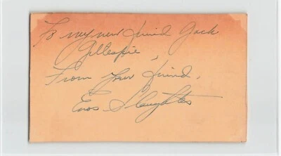 ENOS SLAUGHTER Signed Vintage Index Card 1950s Cardinals & Yankees HOF Auto.  B1 - Image 1 of 2