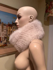 New! 27" White Arctic Blue Fox Real Fur Headband Scarf New Genuine USA Muffler - Picture 1 of 9